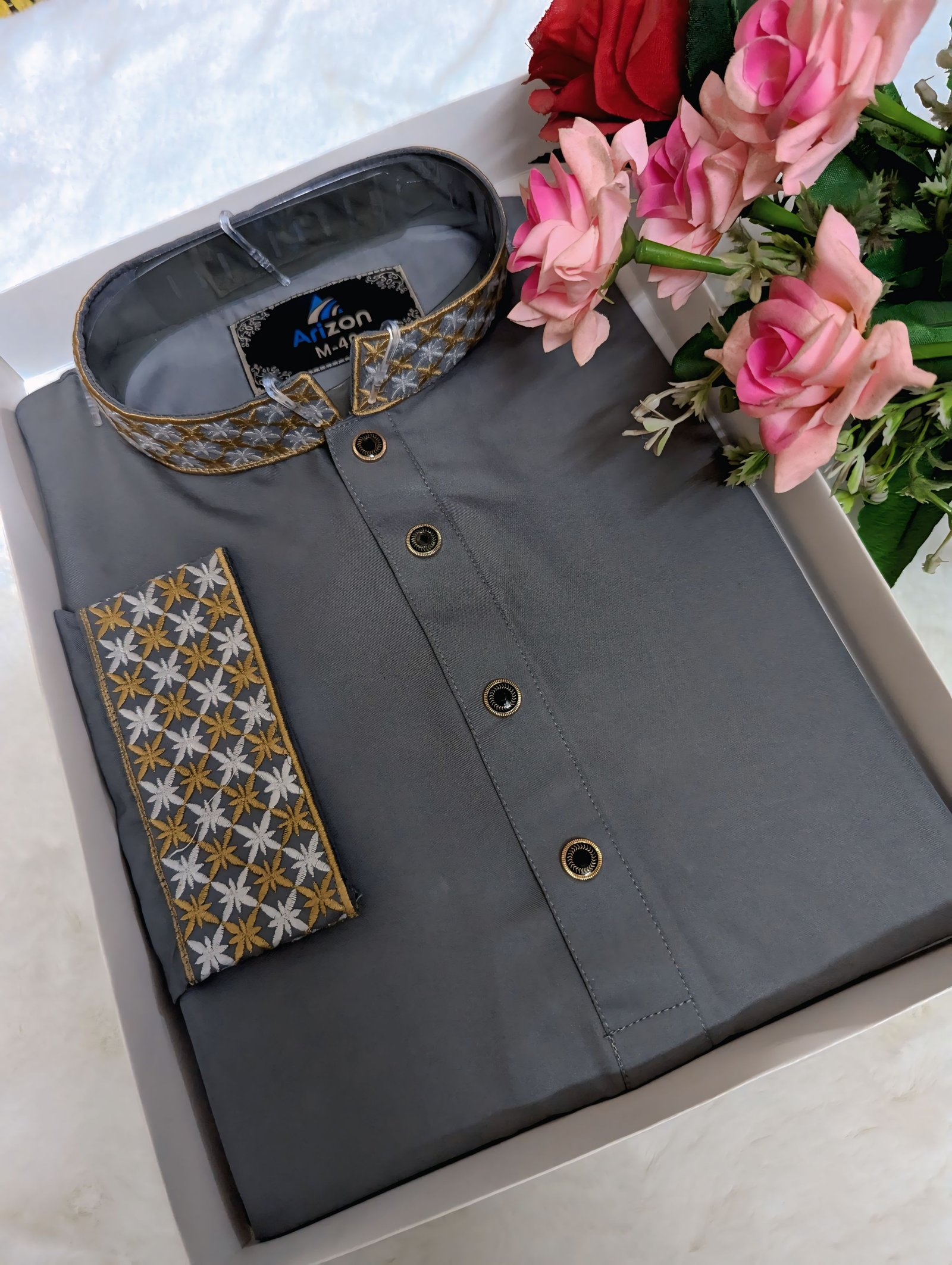 Ash Embroidery Panjabi / Code 226