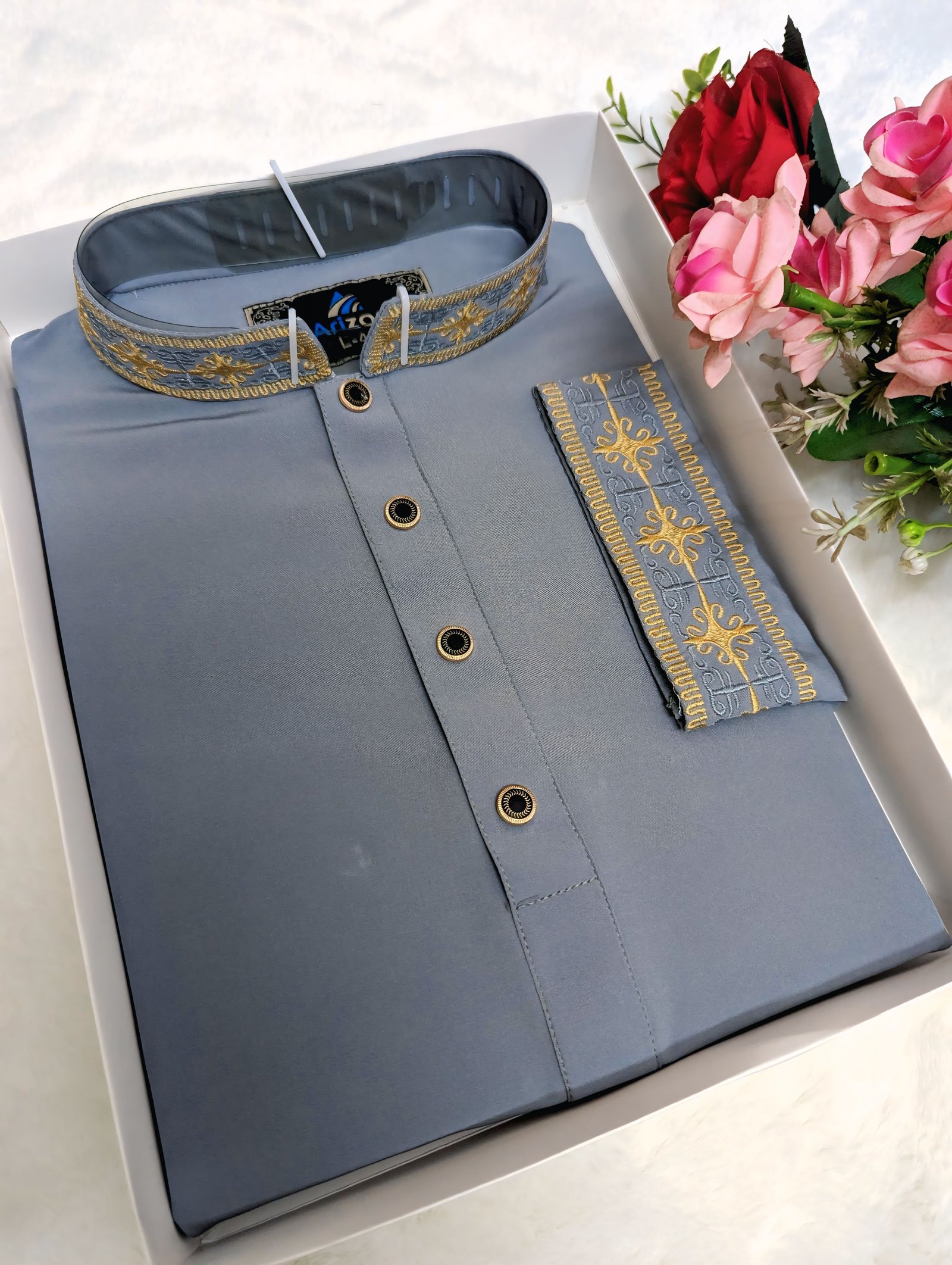 Ash Embroidery Panjabi / Code 206