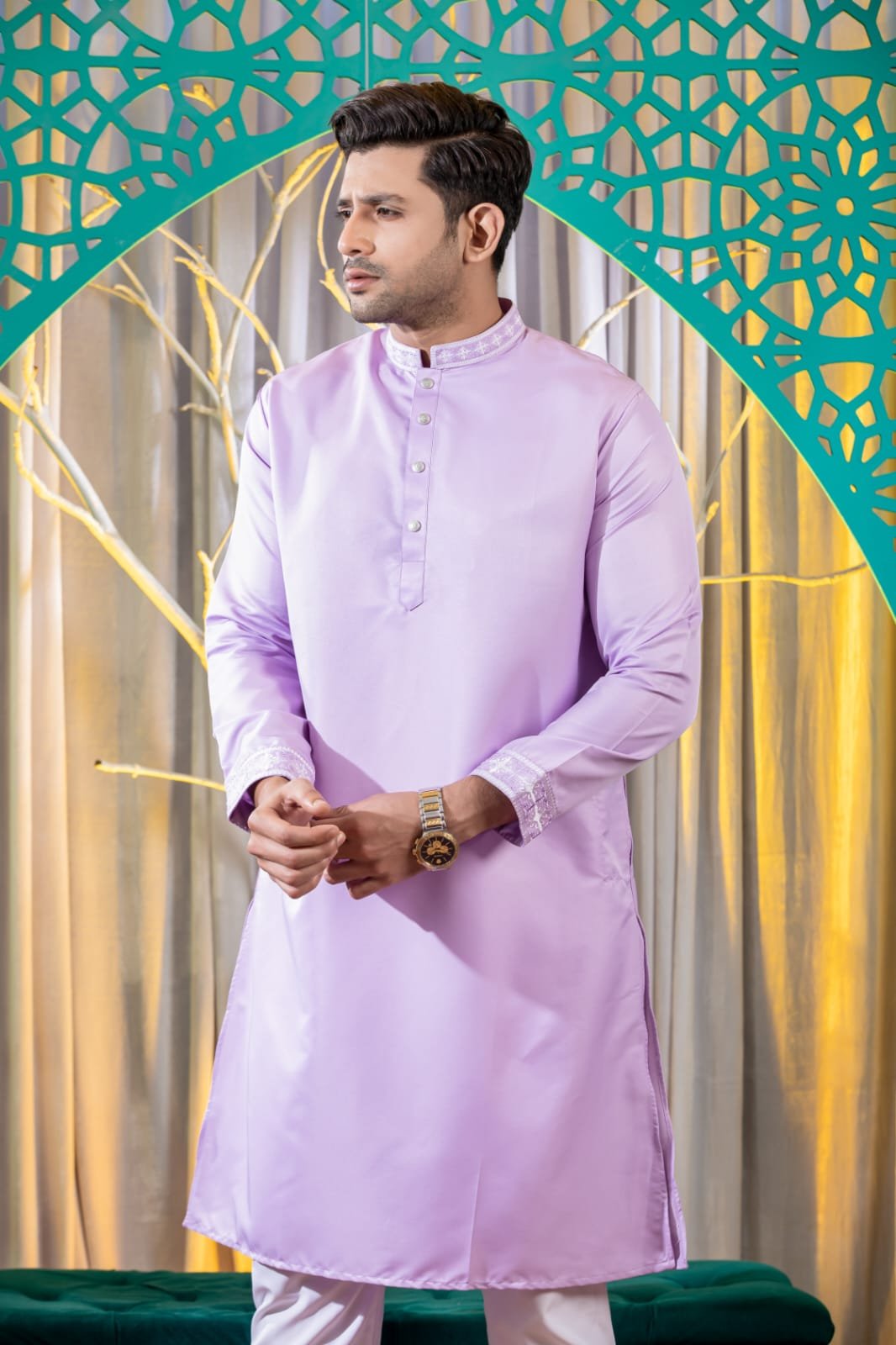 Purple Embroidery Panjabi/ Code 203