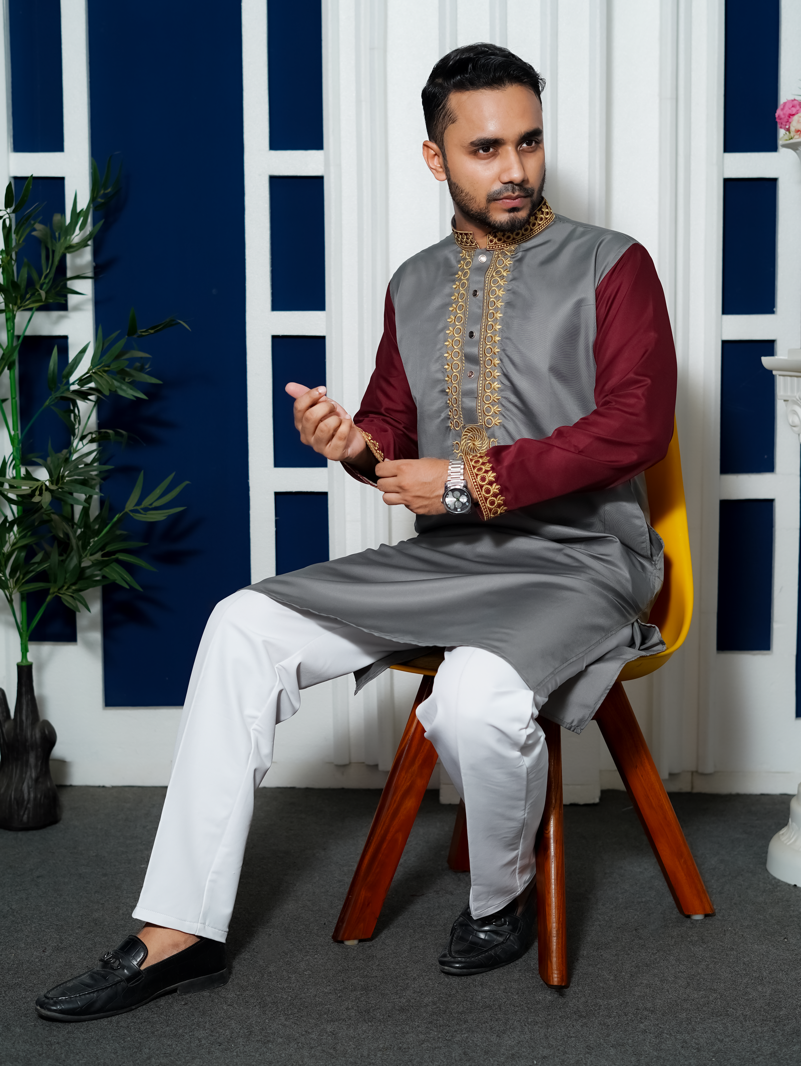 Ash Embroidery Panjabi / Code 266