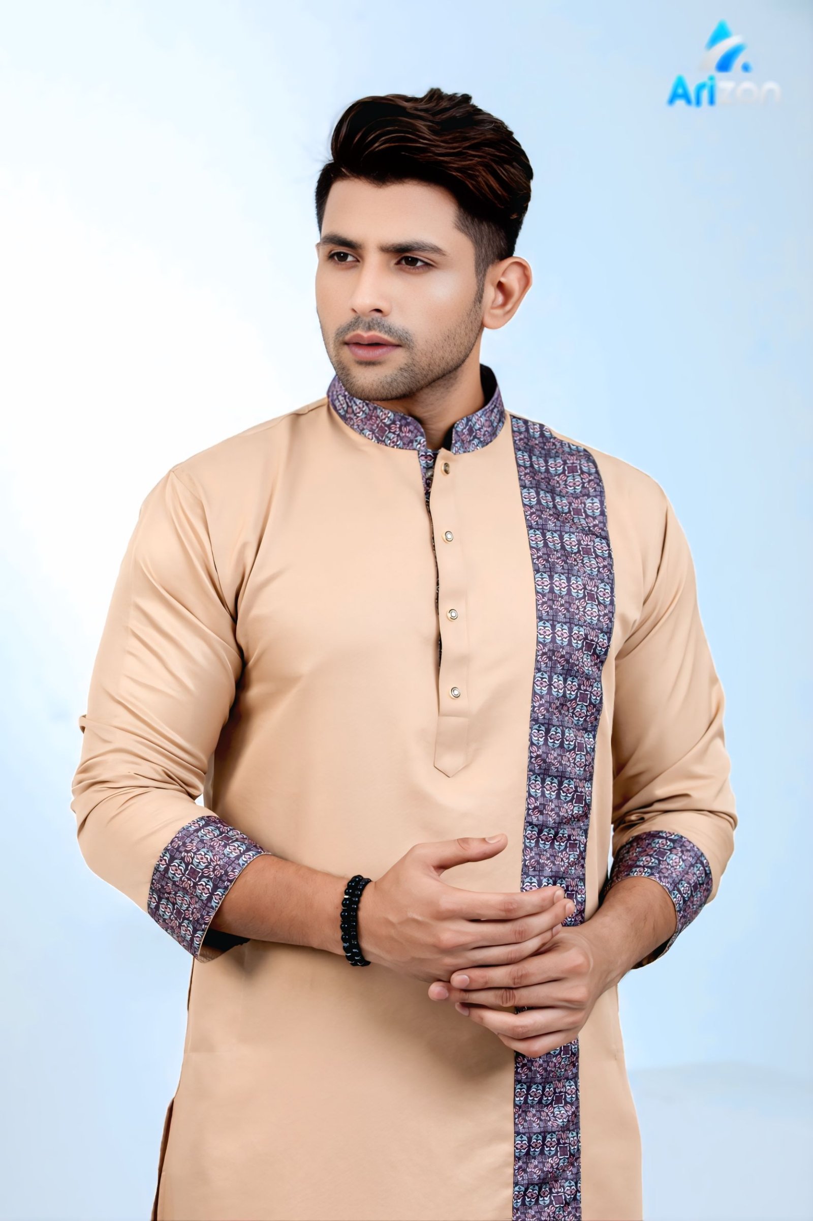 White Contrast Panjabi/ Code 305