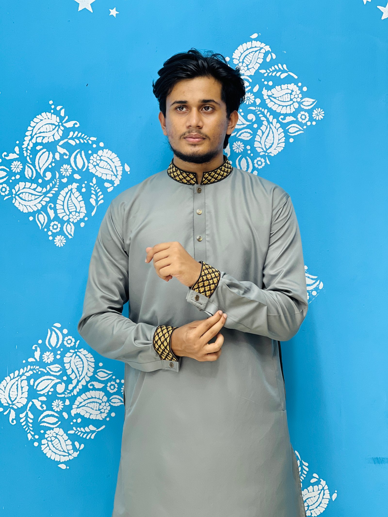 Ash Embroidery Panjabi / Code 466